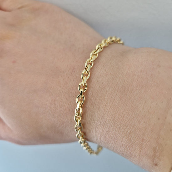 Armband ankar länk ihålig 18k guld