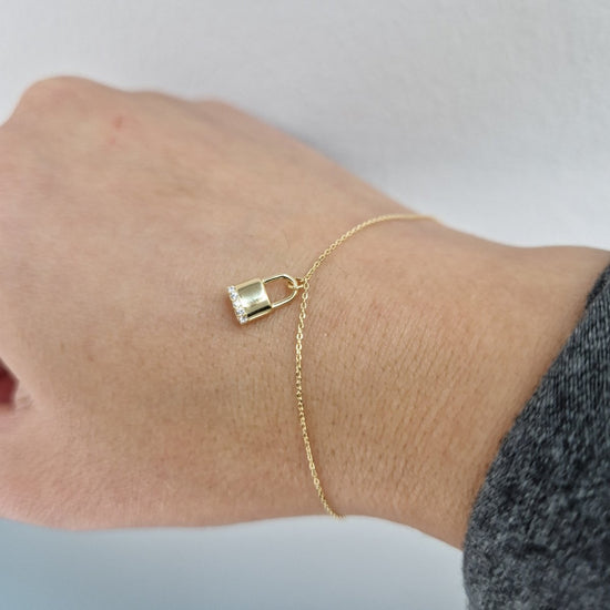 Armband hänglås 18k guld