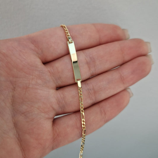 Barn armband Figaro 18k guld