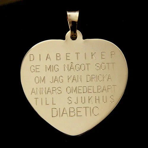 Diabeteshjärta i 18k guld