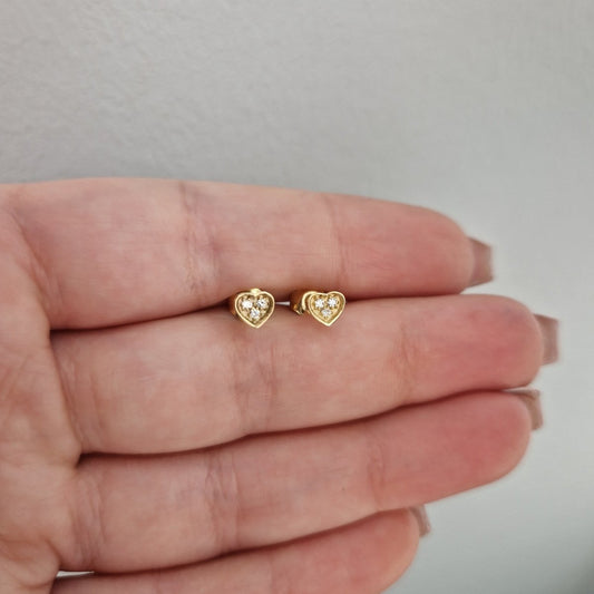 Diamantörhängen hjärta 18k guld 0,06ct