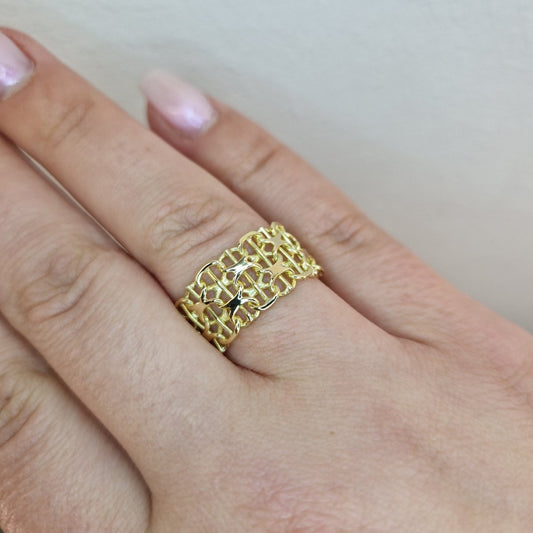 Dubbel X-länk ring 18k guld