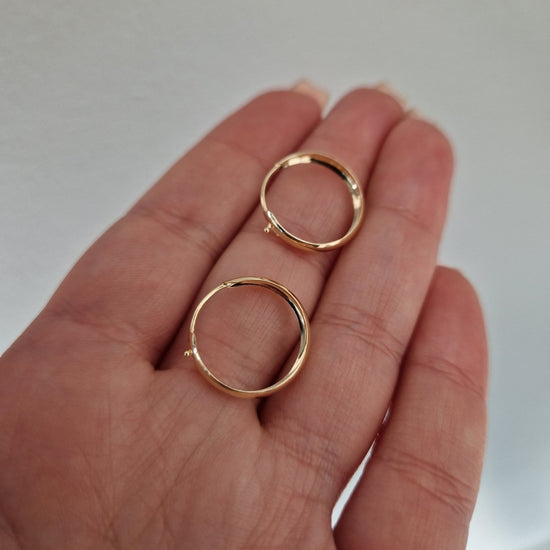 Guld 18k creoler 18mm, 3mm bred