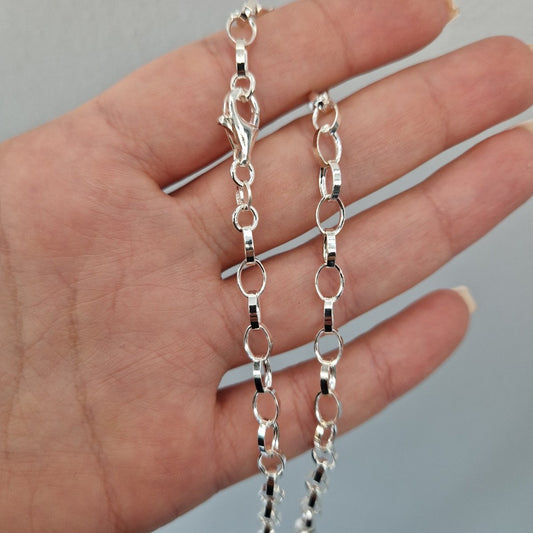 Halsband oval ankarlänk i silver