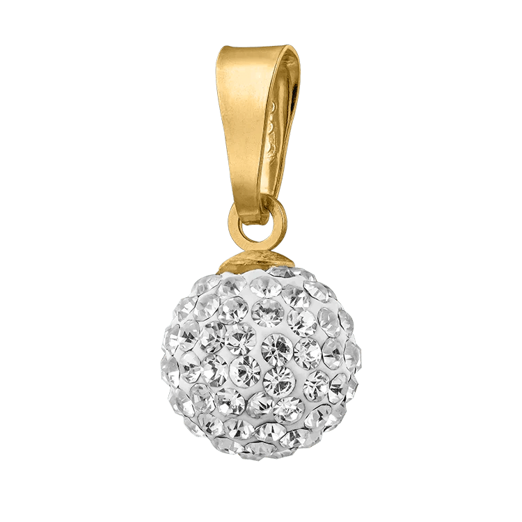 Kristallboll 8mm 18k guld