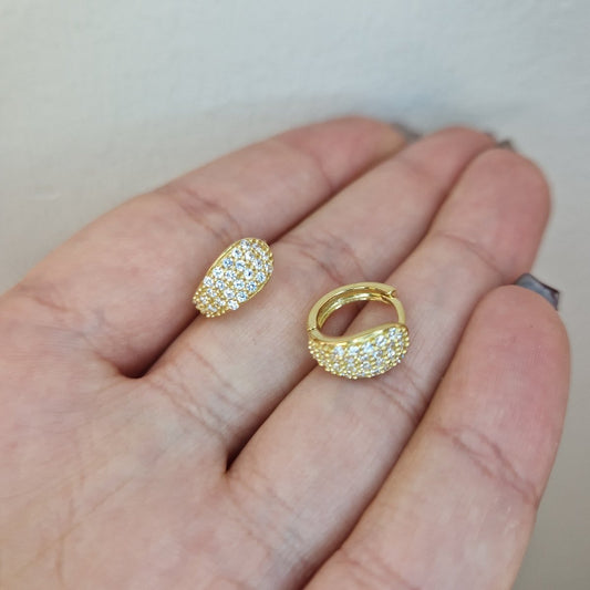 Örhängen creol med cubic zirkonia 18k guld