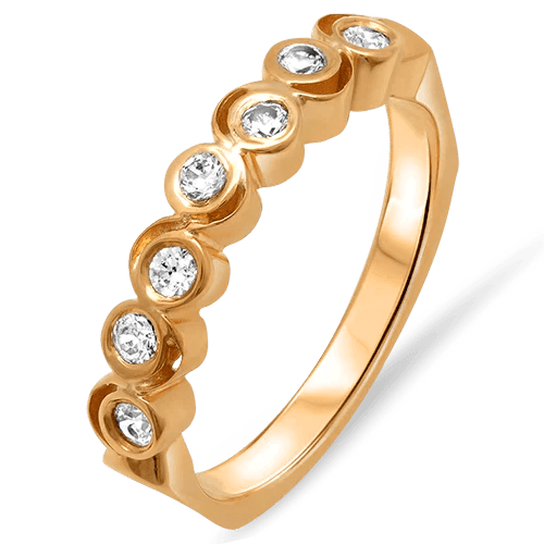 Elegant ring i 18k guld med glittrande stenar