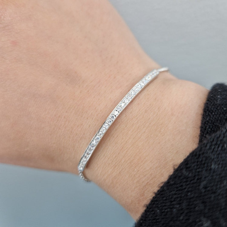 Strass silver armband