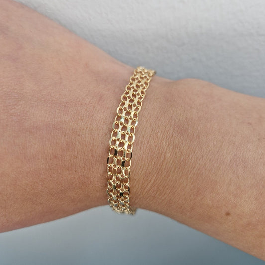 X-länk armband 18k guld 21cm